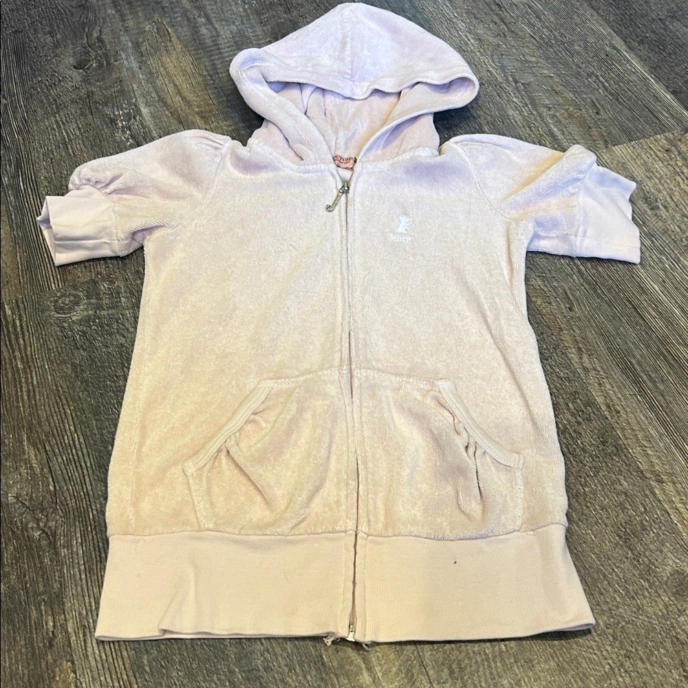 Juicy Couture Light Pink Hoodie with Puff Sleeves Size 6